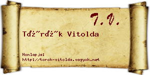 Török Vitolda névjegykártya